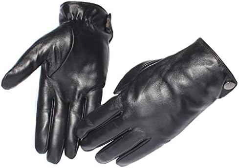 TREXD zimske kožne rukavice muške rukavice sa ekranom osetljivim na dodir rukavice sa toplim dugmadima sa flisom