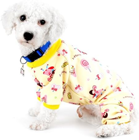Smalllee_lucky_store PET Cartoon Print Fleece Pajamas Puppy PJS za male Srednje pse mačke Dječak Džemper sa hlačama Yorkie Chihuahua