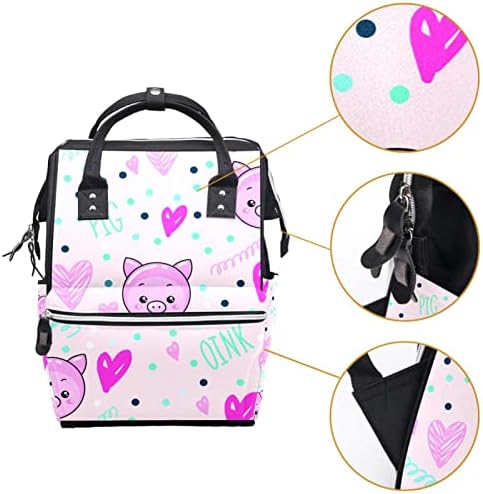 Slatka smiješna životinjska svinja sa ruksak za torbu za pelena s promjenom torbi za djevojčice dječake Dječja mama torba
