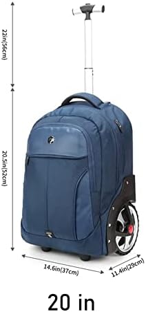 Wmhylyh Rolling ruksak, vodootporan ruksak s kotačima za poslovne, studentu i putničko putničko putničko, nose na ruksaku za laptop