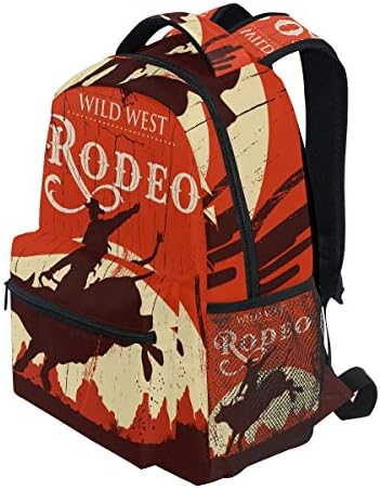 Divlja zapad Rodeo Daypack Backpack School College Travel Pješački modni ruksak za prijenosnih računala za žene Muškarci Teen casual