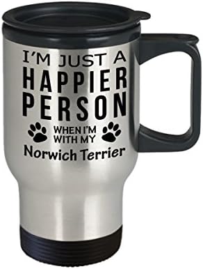 Ljubitelj pasa Putujte krig kafe - sretnija osoba sa Norwich terijer -Pet vlasnikom spašavanja poklona