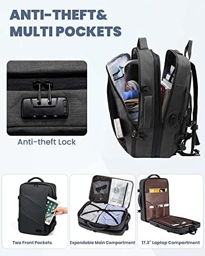 LOVEVOOK putni ruksak, 35-50L proširiv ruksak velikog kapaciteta sa bravom, ruksak za Laptop 18 inča sa USB portom, poslovni ruksak