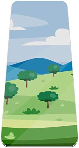 Siebzeh Spring Green Landscape Premium Thick Yoga Mat Eco Friendly Rubber Health & amp; fitnes Non Slip Mat za sve vrste vježbe joge