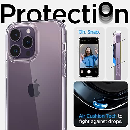 Spigen Ultra Hybrid za iPhone 14 Pro Case Clear, [Anti-žuta tehnologija] [Zaštita od pada vojne ocjene] Telefonska futrola za iPhone