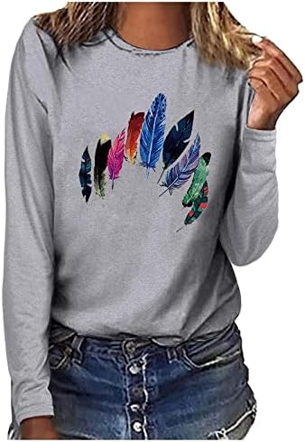 Duge rukave Odjeća Crewneck pamuk grafički Brunch Top Tee za tinejdžerke bluza Ljeto Jesen dame SR