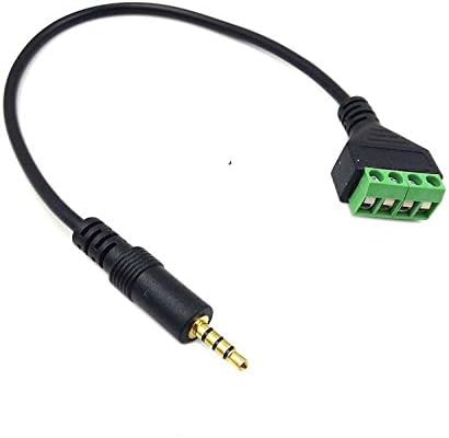Qaoquda pozlaćeni 3.5 mm 4-polni Stereo TRRS Audio Balansirani muški priključak na AV 4-pinski vijak Video Balun Terminal Adapter konektor kabl 30cm/1ft