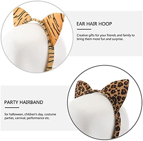 SOLUSTRE životinjske trake za uši platnene Leopard Tigrov obruč za kosu performance Costimed Headdress za žene i djevojke Party Use,