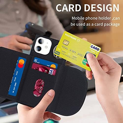Lipvina iPhone 11 futrola za telefon sa držačem kartice i prstenom, RFID blocking Flip Folio kožna torbica za novčanike za žene i