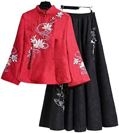 Dvodijelni set Spring Tanga odijela Vezerski rukav Kineski stil Poboljšana verzija Tanke Hanfu Ženske vrhove + set suknje