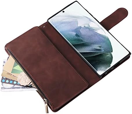 LBYZCASE za Samsung Galaxy S22 Ultra 5G futrola sa držačem za kartice, izdržljiva luksuzna magnetna Folio Flip kožna džepna narukvica