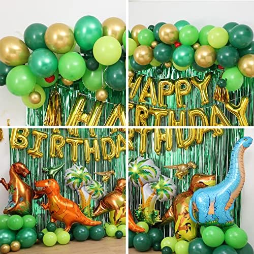 Lfvik Dinosaurus Rođendanska zabava dekoracije&baloni luk Garland Kit,dinosaurusi baloni,Sretan rođendan baloni,zavjese,za Dino tematske