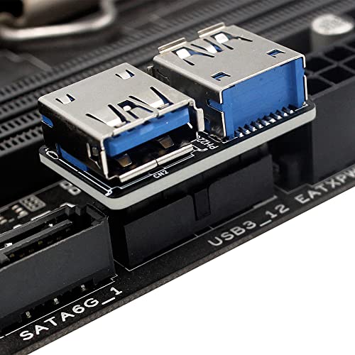YAODHOOD USB 3.0 19PIN do dual USB3.0 adapter Converter, PC matična ploča Splitter 19/20 PIN do 2 porta USB 3.0 A ženski konektor