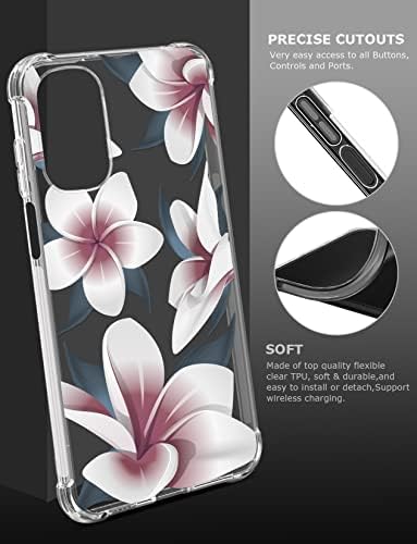 Gruatura cvjetna jasna futrola za moto g Stylus 5G 2022 za žene / djevojke, lijepa telefon za telefon, dizajn cvijeta Slim mekani