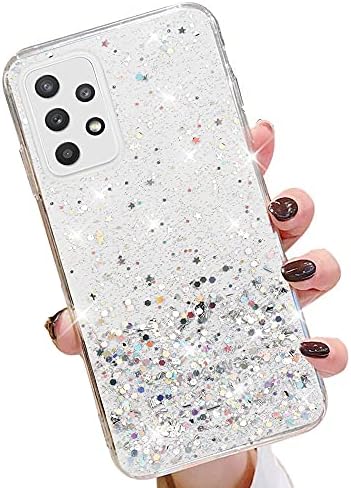Lchulle Glitter Case kompatibilan sa Samsung Galaxy A52, A52S Case Clear Bling za žene Djevojke blistaju sjaj luksuzne modne zvijezde
