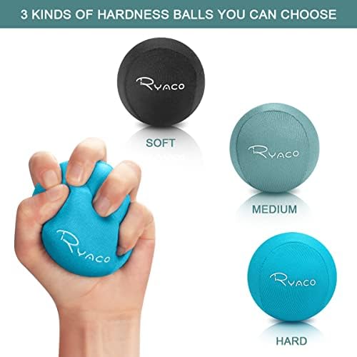 Ryaco Hand Stress Balls, stres Balls za odrasle, mekan & Hard Gel Balls Set 3 - anksioznost Relief, trening otpora, Easy Squeeze,