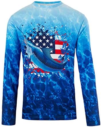 Kobalt1 dječaci 2t-18 Američka zastava Marlin Water Sport Fishing UPF Performance Majica