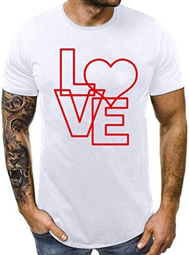 Valentinovo majice za muškarce Žene kratki rukav Ležerne prilike Ležerne prilike Love Print Crew Bluza poklon za brave za par ljubavnika