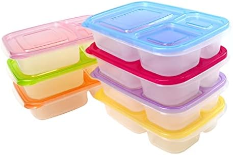 7 kom Bento ručak kutije za višekratnu plastičnu hranu sa 3 odjeljka za školu, rad, izlet i putovanja