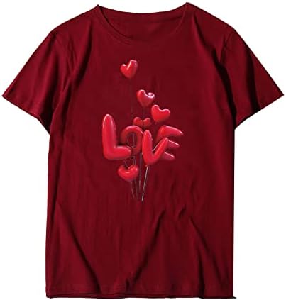Ljetni vrhovi za ljubitelje Valentinovo za Valentinovo kratki majica kratkih rukava Classic Print koji izražava ljubav udobna Top