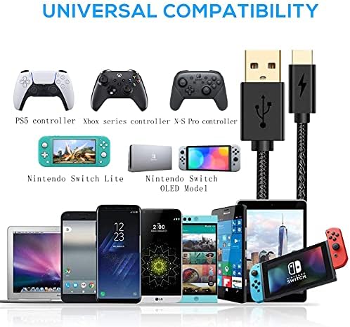 Brzo punjenje TIP C USB kabl za Xbox serije X i serije S Cloctor Galaxy S9 kabl za punjenje, kampatibilan sa Sony PS5 kontrolerima