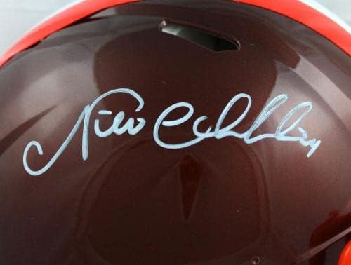 Nick Chubb potpisao Cleveland Browns F / S Flash Speed Authentic helmets-BeckettWHolo-autograme NFL Helmets