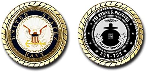 USS Hyman G Rickover SSN-795 Američka mornarica mornarički mornarički izazov kovanica - službeno licenciran