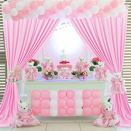 10ftx10ft roze pozadinske zavjese za zabave, zavjese za pozadinu od poliestera bez bora, potrepštine za uređenje Vjenčanja