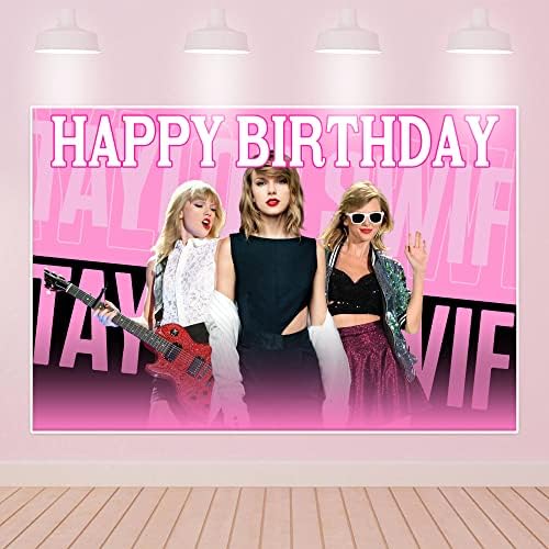 Tay-llor singer Party Supplies sa poznatim pjevačima, Party Happy Birthday Background, Music Theme Birthday Decorations for Girls
