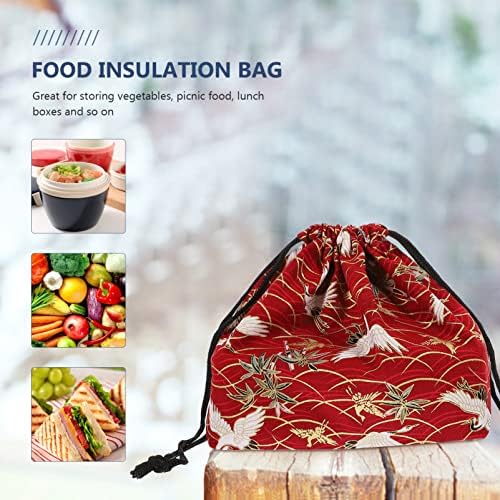 Healeved 2kom japanski stil ručak torba Drawstring ručak torba za višekratnu upotrebu Bento Box torba za ručak torba
