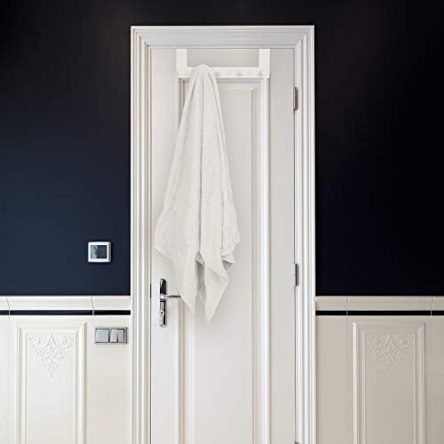 Pojednostavite 5 visećih kuka, dobro za ručnike, jakne i dodatke, odgovara standardnim vratima, bijela