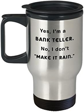 Turistička šolja - da, ja sam bankar. Ne, ne ne činem kišu. - Smiješan poklon za prodavaču