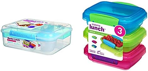 Sistema Bento kutija za ručak sa 2 pretinca, Salad preljev za preljev, perilica posuđa, boja može varirati i ručak sa kolekcijom skladišta