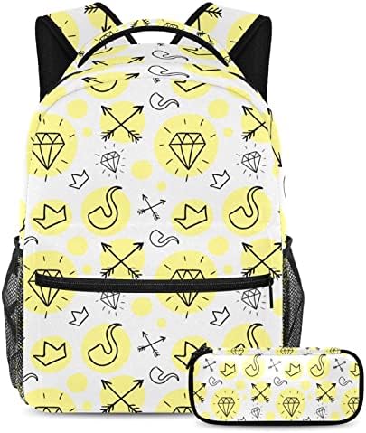 VBFOFBV ruksak za žene Daypack backpad bakfak za laptop Travel Casual torba, Diamond arrow Žuta crtana