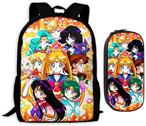 Sulikehz 2pcs anime ruksak crtani laptop ruksak za laptop PUTOVANJE Dnevni paket M1