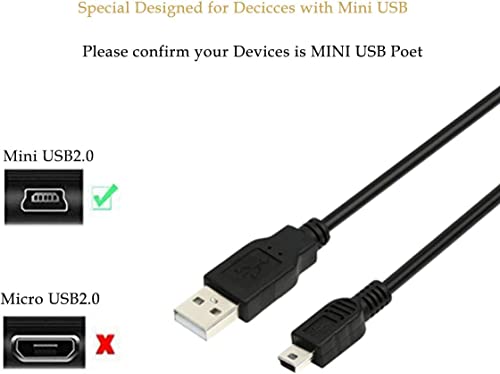 Aykets Mini USB punjač Cabrr za PS3 kontroler, MP3 playere, Dash Cam, Canon Camera, Satnav, Garmin Nuvi, PlayStation-3, USB Mini-B