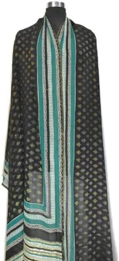 Saree za žene Vintage Sari čista Georgette svilena Crna Sare štampana meka zanatska tkanina od 5 jardi etnička Odjeća tradicionalna