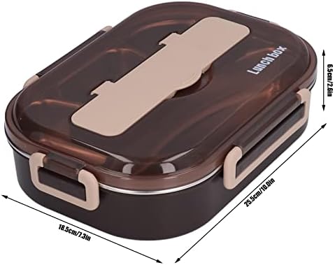 Jednostavan i izuzetan kutija za ručak za višekratnu upotrebu Bento kutija, 4 odjeljka Metalni ručak Kontejneri bez propuštanja Bento