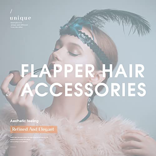 Edary Flapper Headpiece Black Feather Hair Clip Rhinestone 1920-ih Gatsby Feather Headbands prom Party head Accessories za žene i