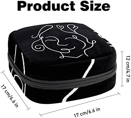 Crne apstraktne linije sanitarne vrećice za skladištenje ubrusu, torba za menstruaciju gag za gaćice Tampon Holder Feminine Organizator