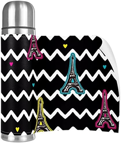 Koža od nehrđajućeg čelika Vakuum izolirana krigla Eiffel Tower Zigzag Thermos boca vode za vruće i hladne napitke djeca odraslih