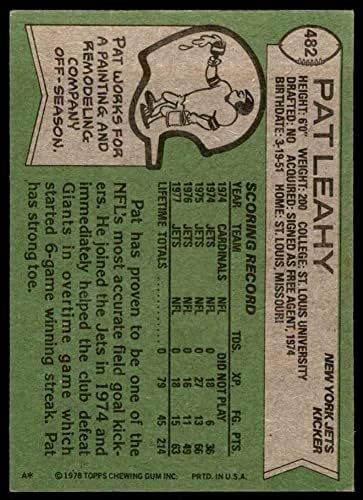 1978 TOPPS 482 Pat Leahy New York Jets Ex + Jets St. Louis