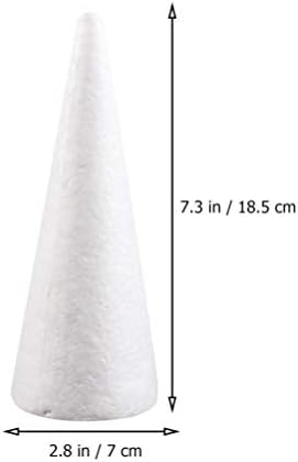 Sewroro Arts Crafts FOAM HAM 10 PCS penasto konus 18.5cm bijeli stiropornski pjenasto polistiren konusni stablo za božićno stablo