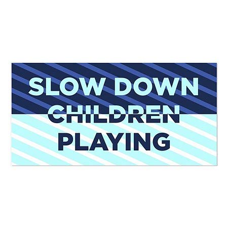 CGsignLab | Usporavanje djece koja igraju - prozor za plavu Cling | 24 x12