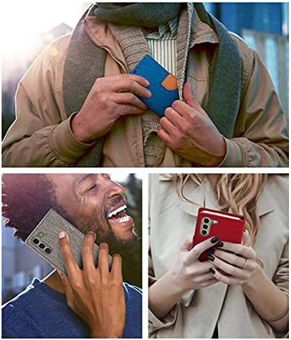 GOOSPERY platneni novčanik kompatibilan sa futrolom Galaxy S21 FE, stilski dizajn Teksas tkanine stojeći držač kartice preklopni poklopac