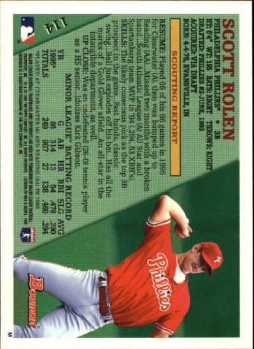 1996 Bowman 114 Scott Rolen Philadelphia Phillies MLB bejzbol kartica NM-MT