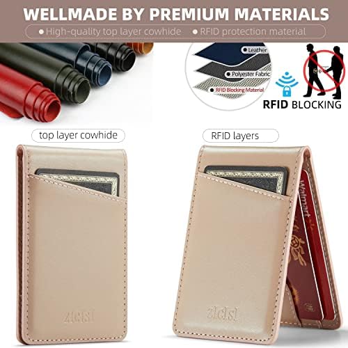 ZICISI od prave kože uklonjivi magnetni novčanik kompatibilan sa MagSafe novčanicima sa držačima za kartice& RFID blokada & amp;metalni