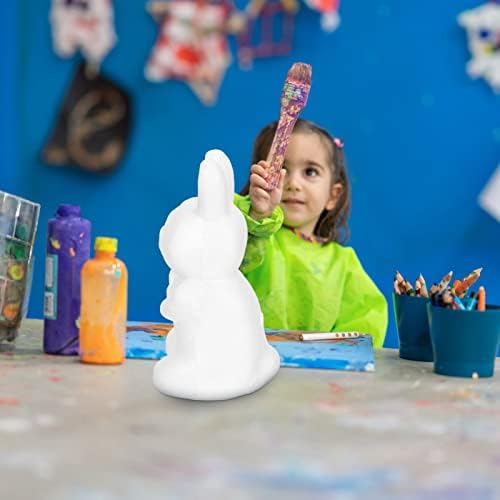 ClaspEed 2 kom. Uskršnja bijela zeko statua nedovršena zečja figurica pjena za životinje za bojanje igračaka DIY zanatskih igračaka