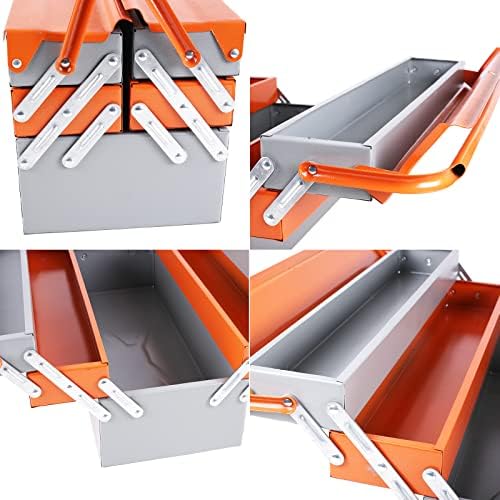 DGWHT 21-inčni konzolni metalni okvir za alate, prijenosni ormar za čelične kutije od 5 ladice, ručno nošenje (narandžasta)