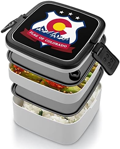 Zastava države Kolorado Bento Kutija Dvostruki sloj All-in-Jedan Spavaća ručak sa kašikom za piknik Radno putovanje